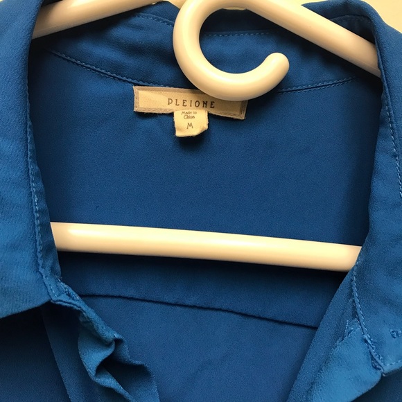 Pleione Blue Collared Button Down - Picture 3 of 8